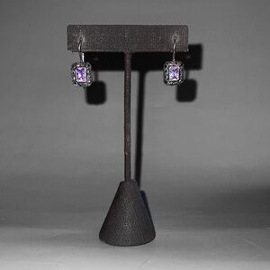 Silver Marcasite & Amethyst Earrings